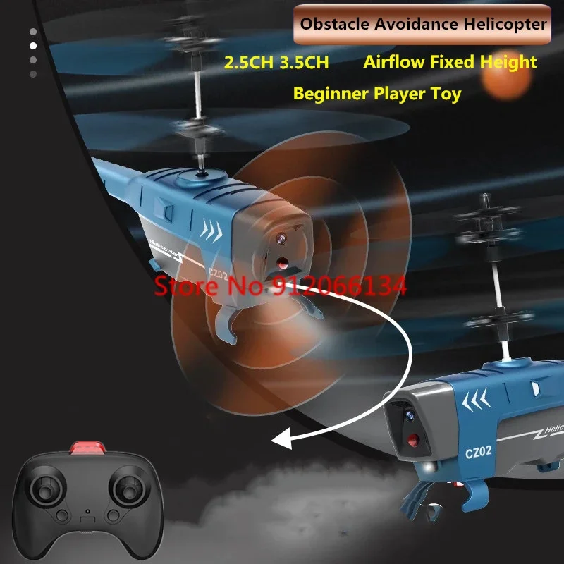 3.5CH Obstacle Avoidance Helicopter With Airflow Fixed Height Beginner Player Drone Hovering Plane RTF Boy Kid Toys Gifts
