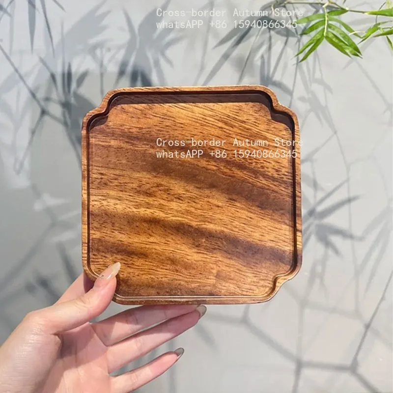 Walnut pot bearing dry brewing table, solid wood tea tray, retro household tea ceremony spare parts