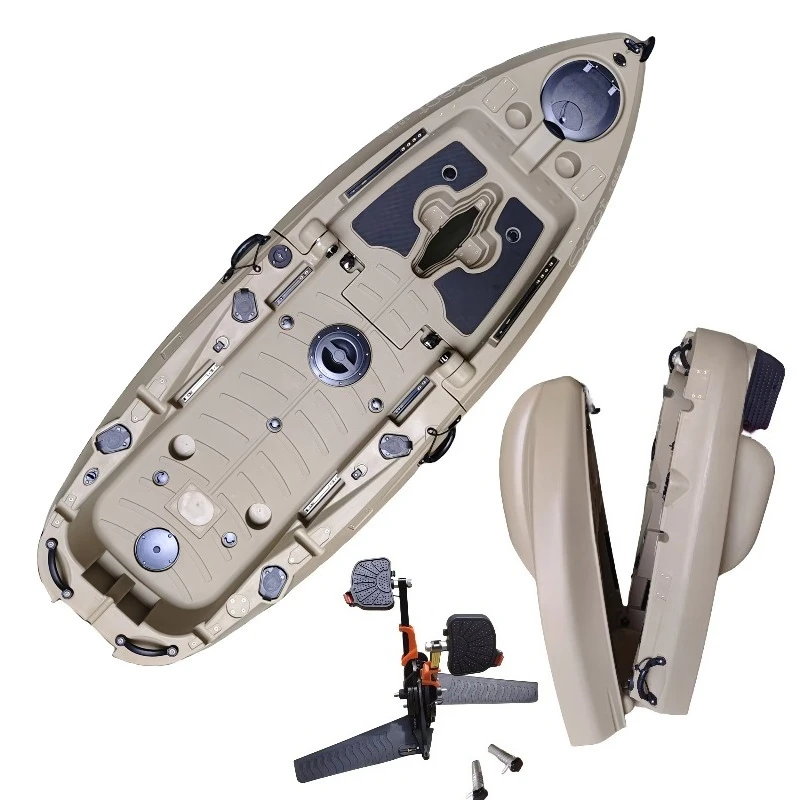 2.5m Pro Angler Plastic Folding Kayak Foldable/seperate Two Parts Fishing Kayak with Pedal System Aluminum Seat view 6