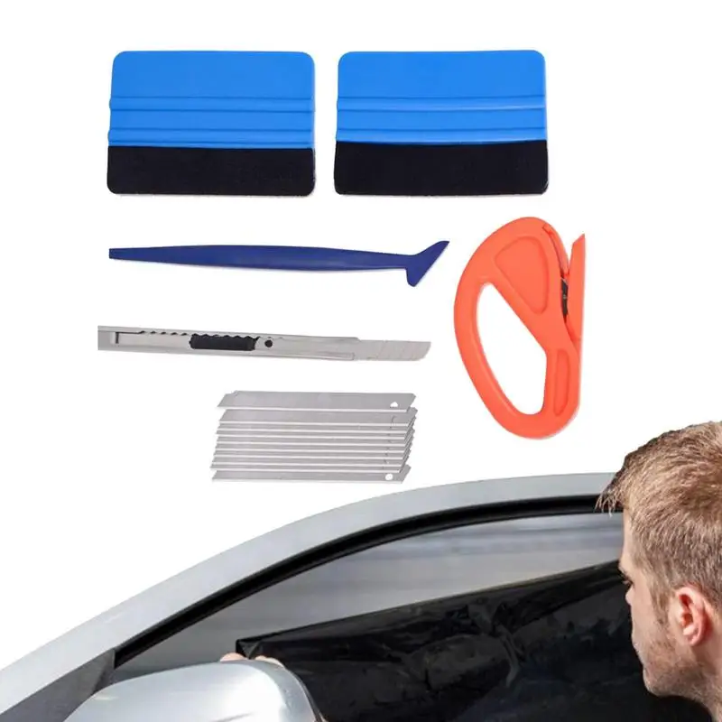 

15 Pcs Car Wrapping Tools Kit Vinyl Scraper Cutter Film Squeegee Vinyl Spatulas Wrap Tool Window Tinting Tools Car Accessories