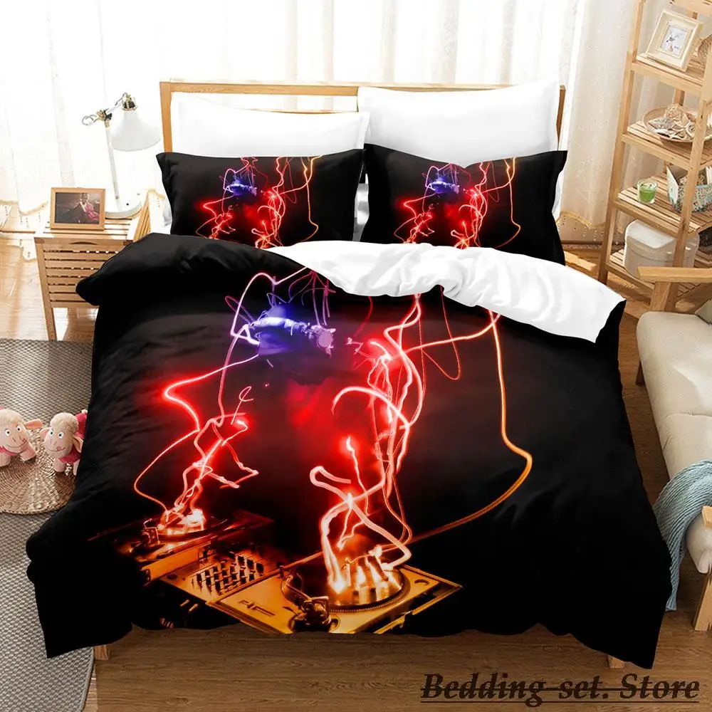 

New Music DJ Rock Bedding Set Single Twin Full Queen King Size Bed Set Adult Kid Bedroom Duvetcover Sets Anime parure de lit Bed