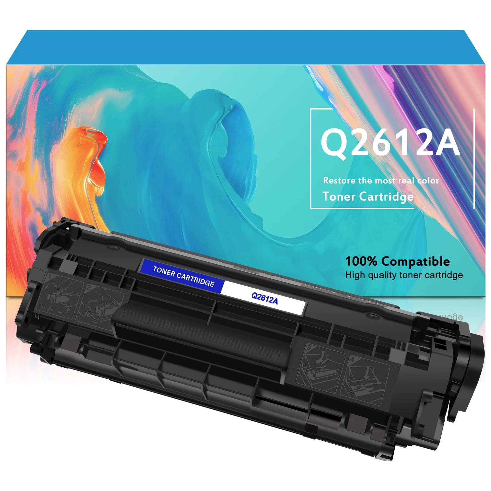 Cartucho de tóner negro GREENCYCLE 1PK-10PK de alto rendimiento Q2612A Compatible con impresora láser HP 12A LaserJet 1020 1022n 3050 3052