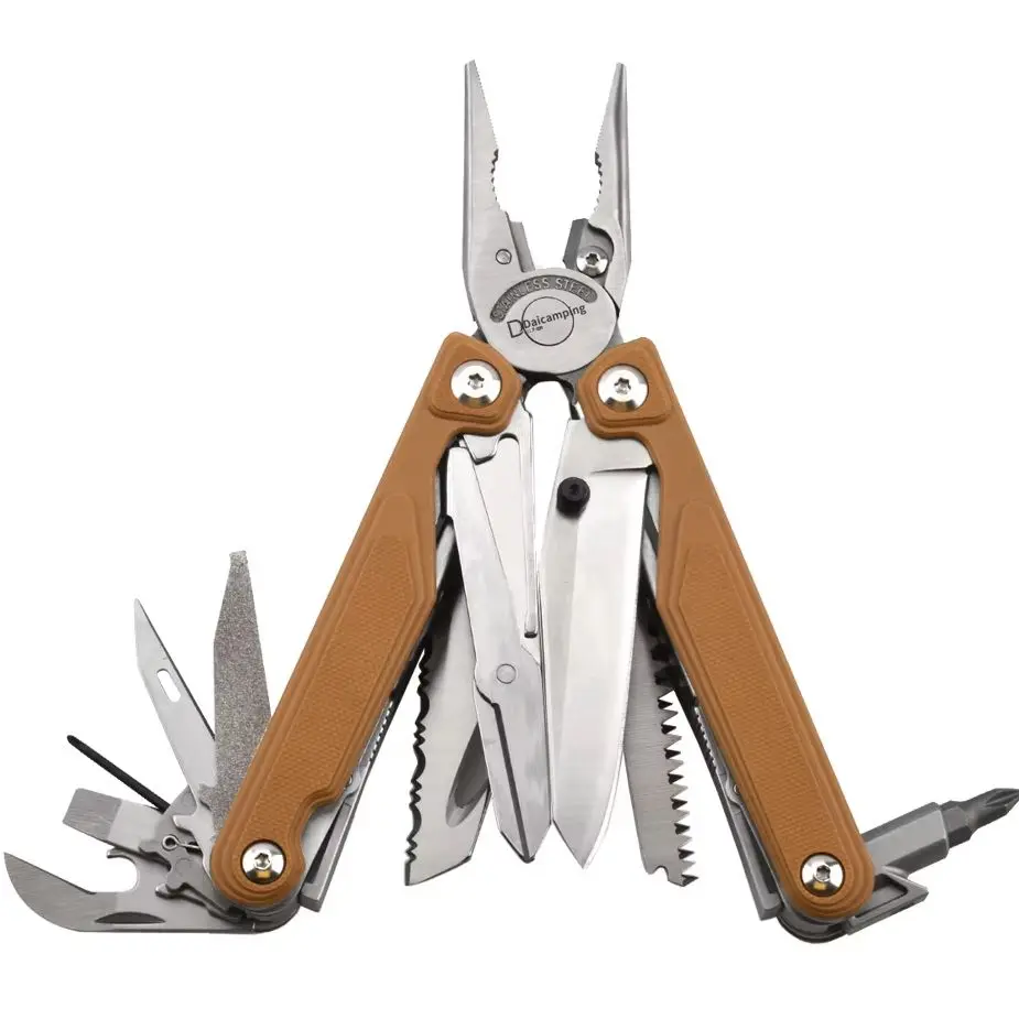 Daicamping DL7 Titanium Alloy Handle Outdoors Multi-tools Clamp Folding Knife EDC Combination Multi Tools Pliers Knives