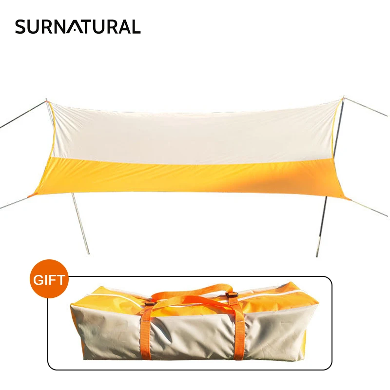 4.4x4.4m Sun Shelter Tent Camping Canopy Outdoor Garden Waterproof 210D Oxford Tarp Canopy for 4-6 Person Tourist Beach Reunion