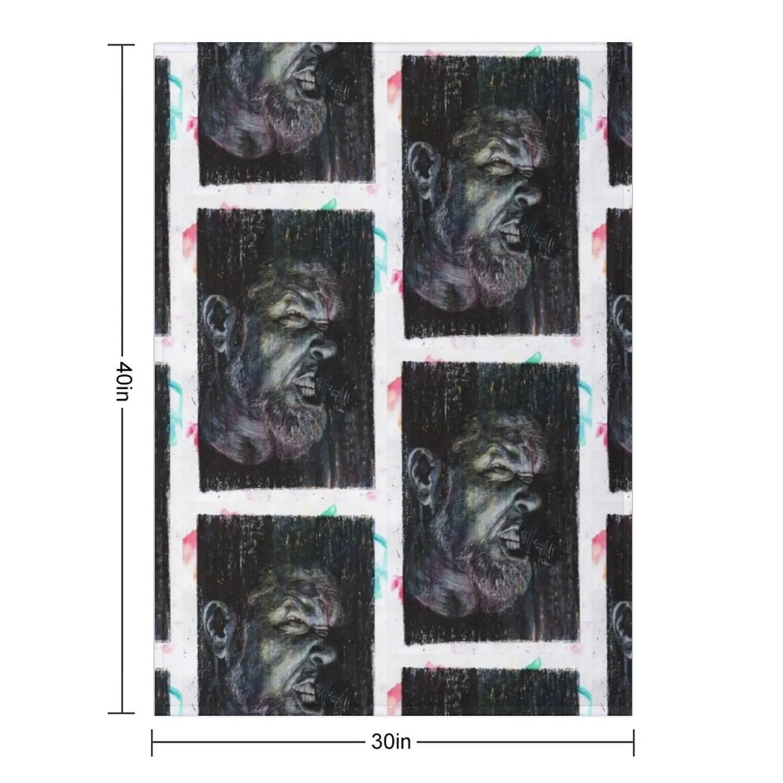 James Hetfield - Hand Drawn Oil and Ink Portrait Throw Blanket Decorative Sofas cosplay anime Kid'S Polar Blankets