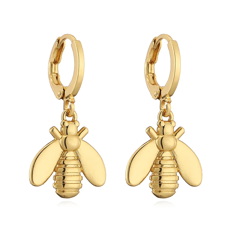 HECHENG,9 Styles Small Pendant Earrings 18K Gold Plated Material Insect Plant Conch Sweet and Cute Women\'s Jewelry Party Gifts