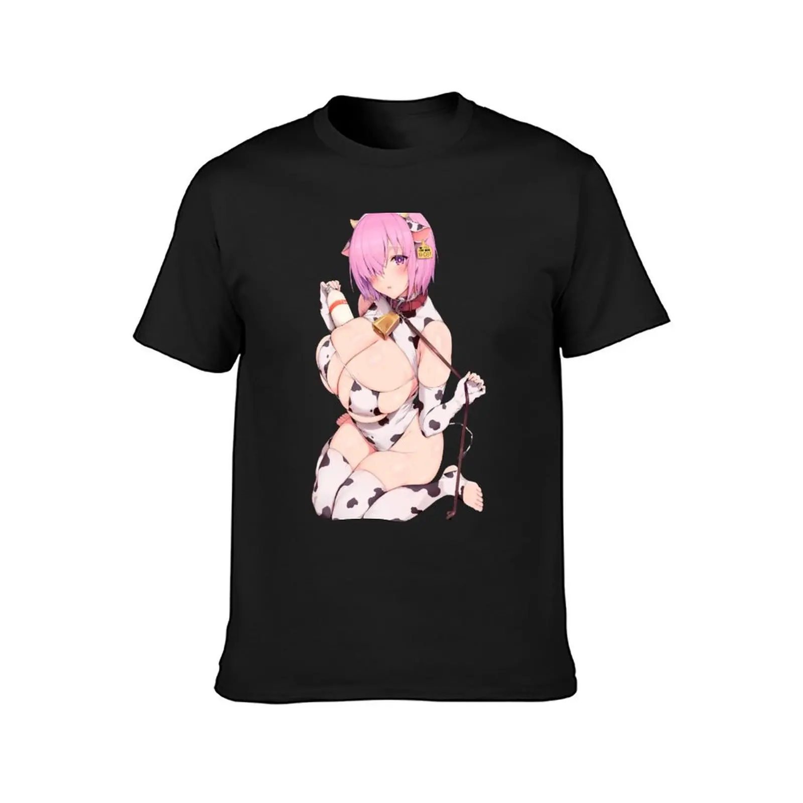 Oppai huge boobs leashed anime cow girl T-Shirt sublime sports fans slim fit t shirts for men