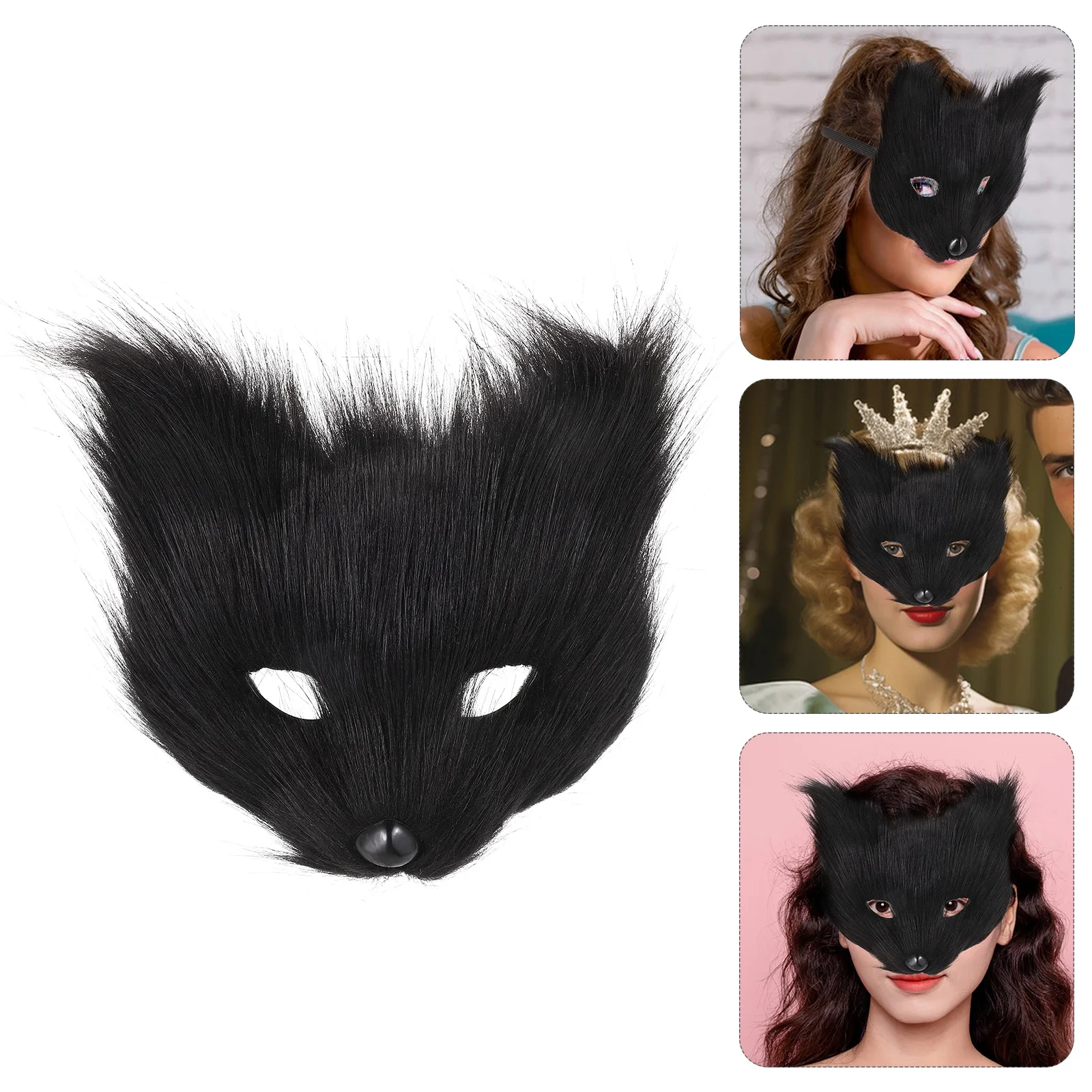 

Half-faced Animal Mask Delicate Party Accessories Halloween Hair Fox Cosplay Masks Men and Women Masquerade