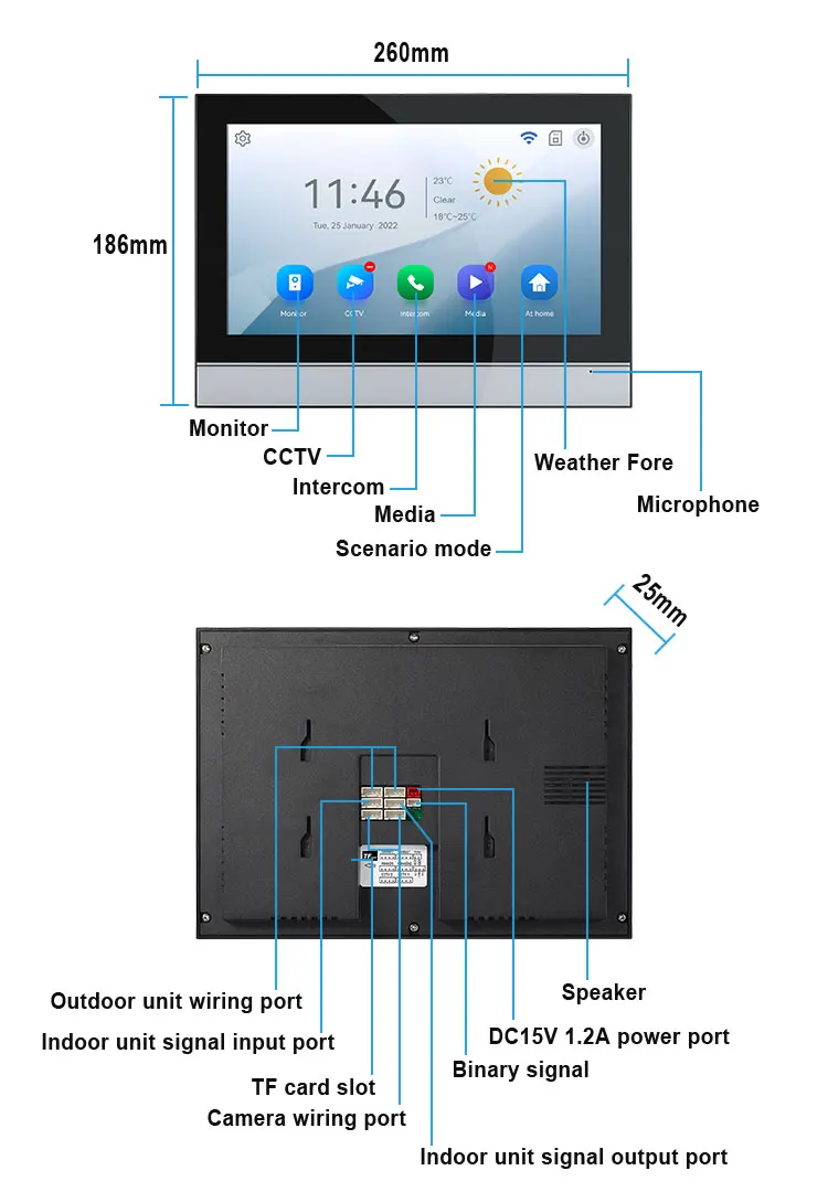 1080P 10 Inch Color Touch Screen Wireless Wifi Video Doorbell Smart TUYA Home Intercom Kit for RFID Access Control System