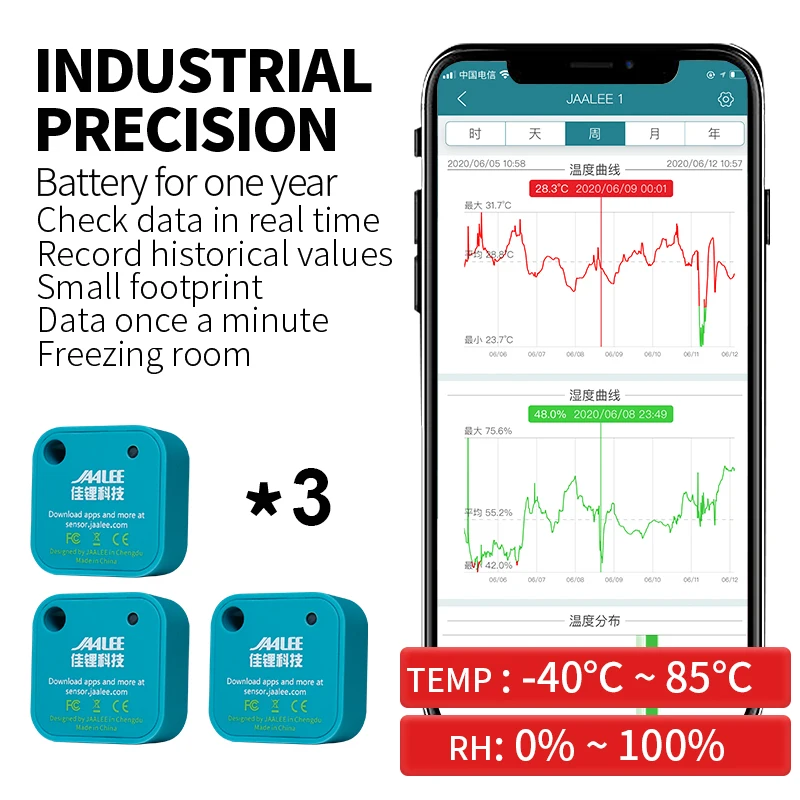 Termômetro/higrômetro sensor iphone/android bluetooth temperatura interior sensor de umidade para charuto de estimação humidor guitarra sem fio