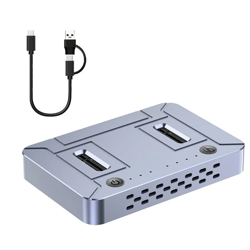 

L53A-Dual-Bay M.2 SSD Clone Docking Station M.2 NVME NGFF SSD Docking Station 20Gbps USB3.2 GEN2 Type C Offline Cloner Duplicato