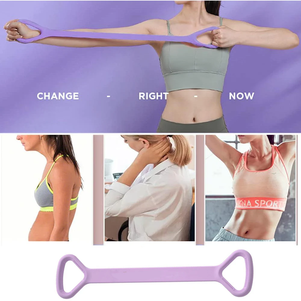المقاومة الفرقة اليوغا أداة مفتوحة الظهر ممارسة الكتف اليوغا تمتد حزام 8-شكل التوتر حبل سحب حزام اللياقة البدنية المنزل الصالة الرياضية #2