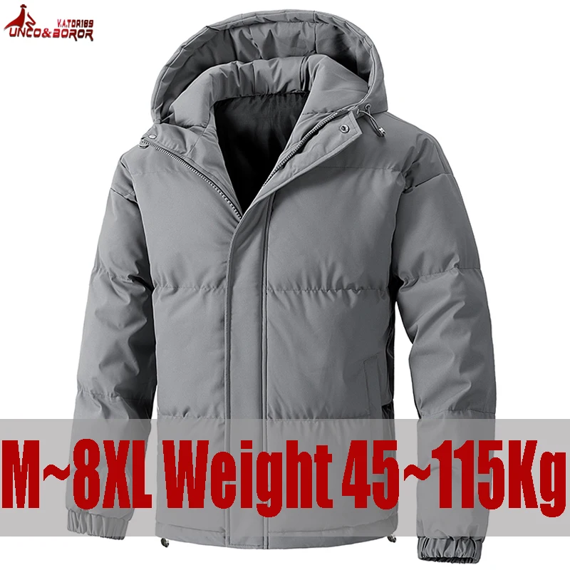 

Плюс размер 7XL 8XL Осенне-зимняя куртка-бомбер с капюшоном Мужская толстая теплая повседневная куртка Мужская модная одежда Новое облегающее пальто Одежда