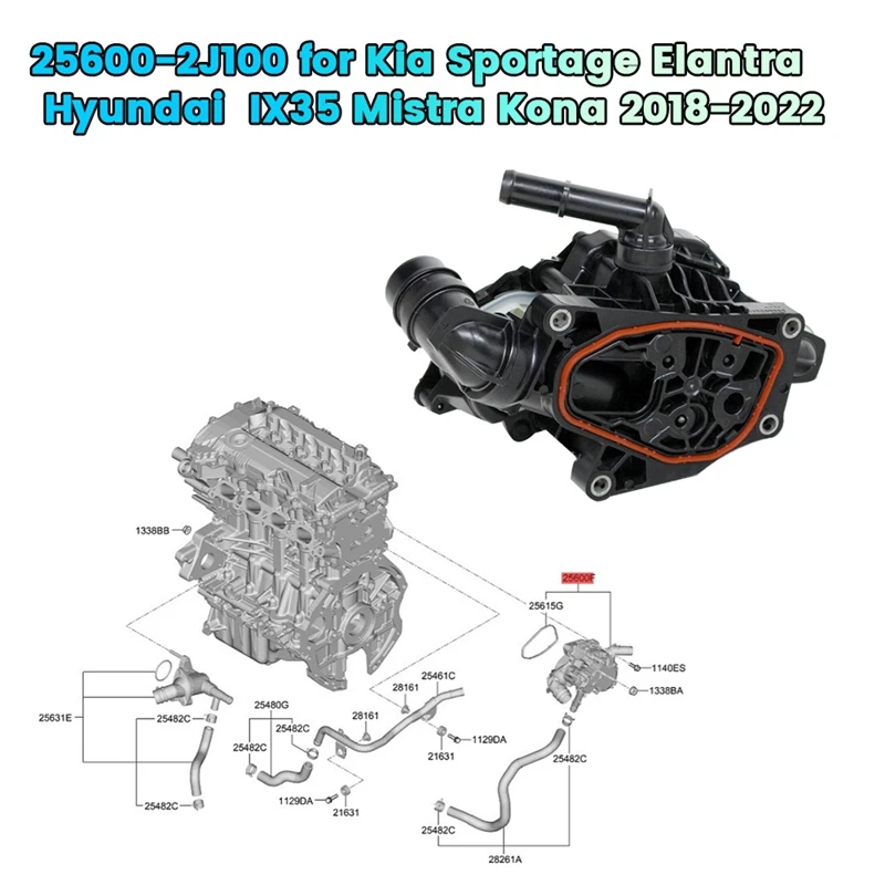 Car Integrated Thermal Management Module 25600-2J100 For Hyundai Mistra Kona Elantra IX35 Sportage Thermostat Housing