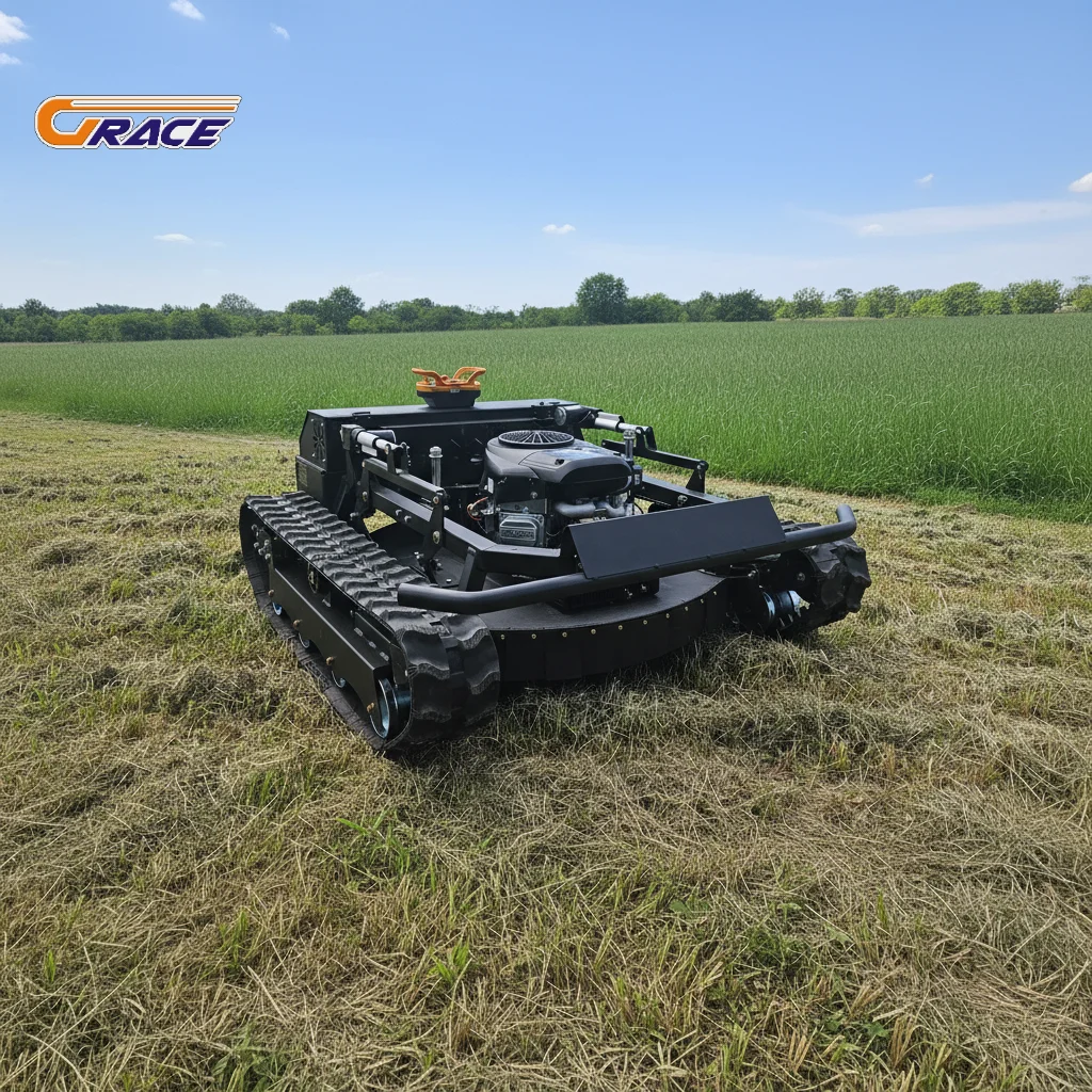 

Tracked Remote Control Grass Cutting Mower Heavy Duty For Slope Muddy Farm