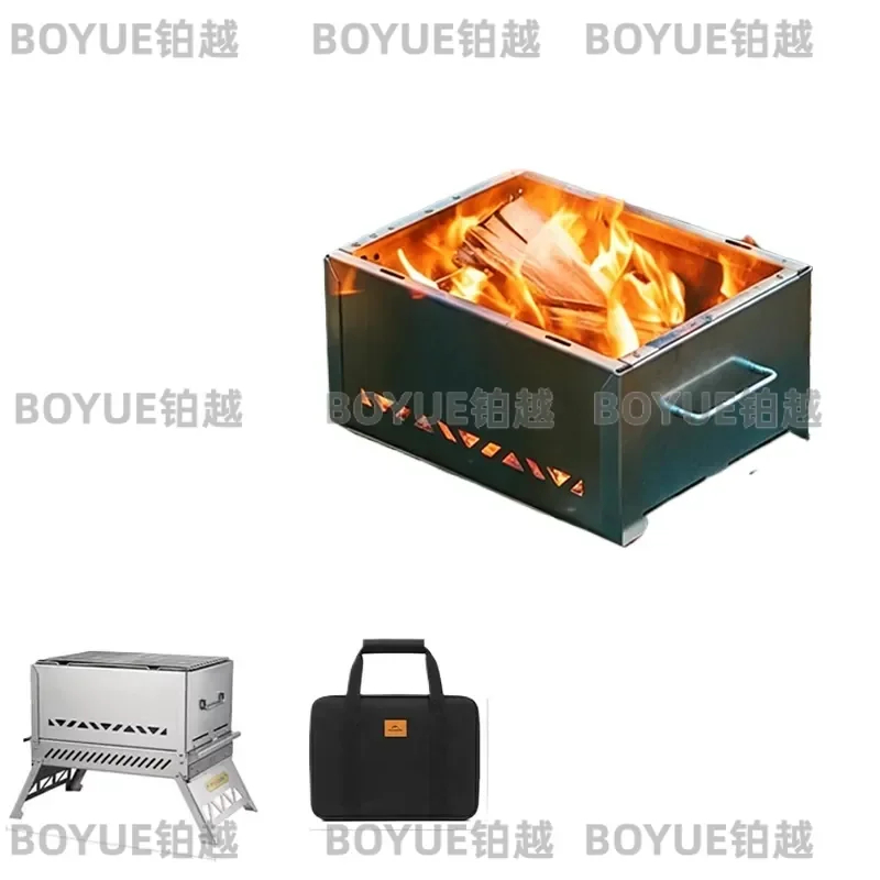 Naturehike Multifunctional Stainless Steel BBQ Grill Outdoor Camping Picnic IGT Stove Portable Folding Charcoal Heating Rack