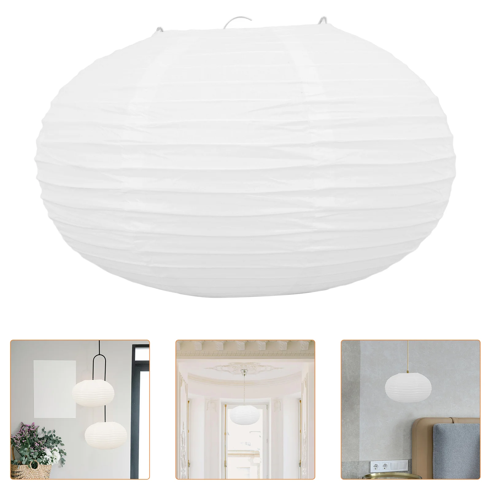 

3 Pcs Lampshade Round Paper Lantern Lampshades for Ceiling Lights Lanterns Oval Pendant Manual