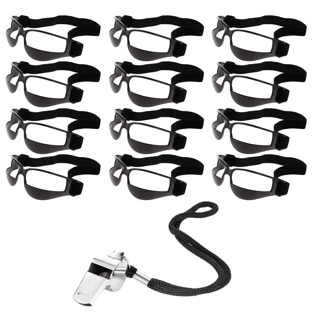 12 pcs Anti Down Basketball Glasses Dribble Goggles Sports Eyewear Training Aid +