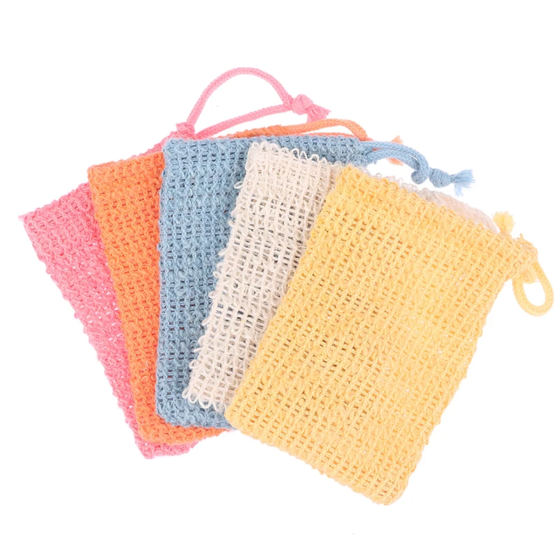 Cotton Linen Soap Saver Bag Pouch Bar Plentiful Bubble Foam Soap Bags Exfoliating Soap Mesh Bags for Shower Soap Holder Pocket