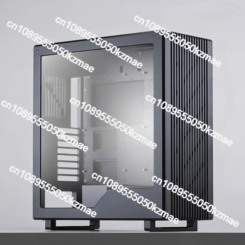 Boîtier Transparent latéral ATX Mid Tower entièrement en aluminium pour PC de bureau de jeu refroidi à l'eau divisé