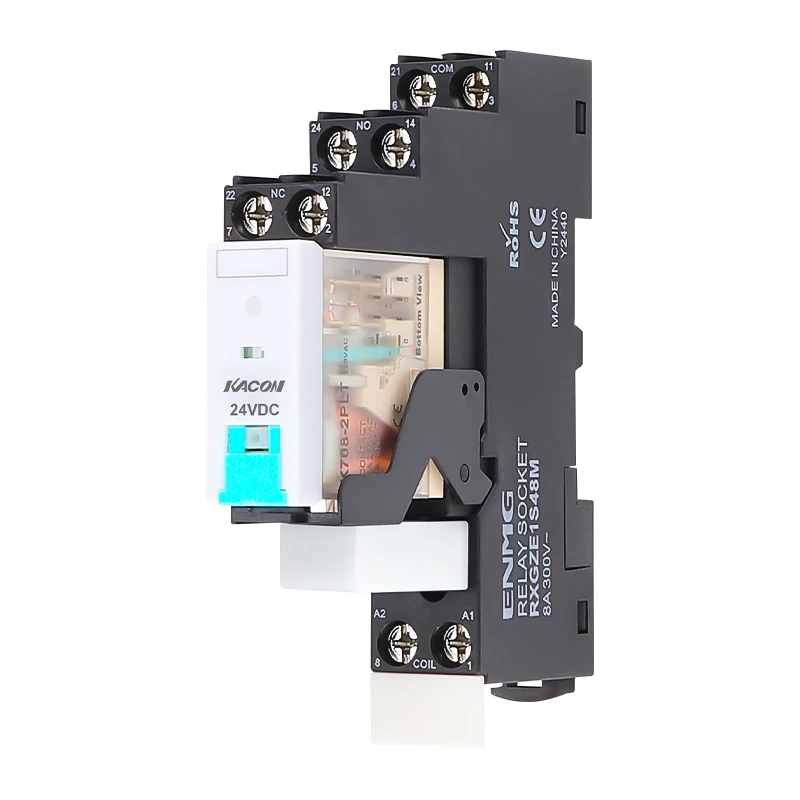 Module de relais intermédiaire électromagnétique K708, Mini SSR à semi-conducteurs à montage sur Rail DIN avec Base AC220V pour l'automatisation industrielle C