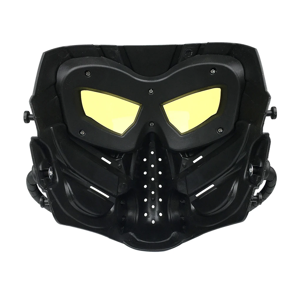 Máscaras Airsoft, lente de PC defensiva, calavera, tiro al aire libre, boca, caza militar, protección táctica de Paintball, cara Halloween CS