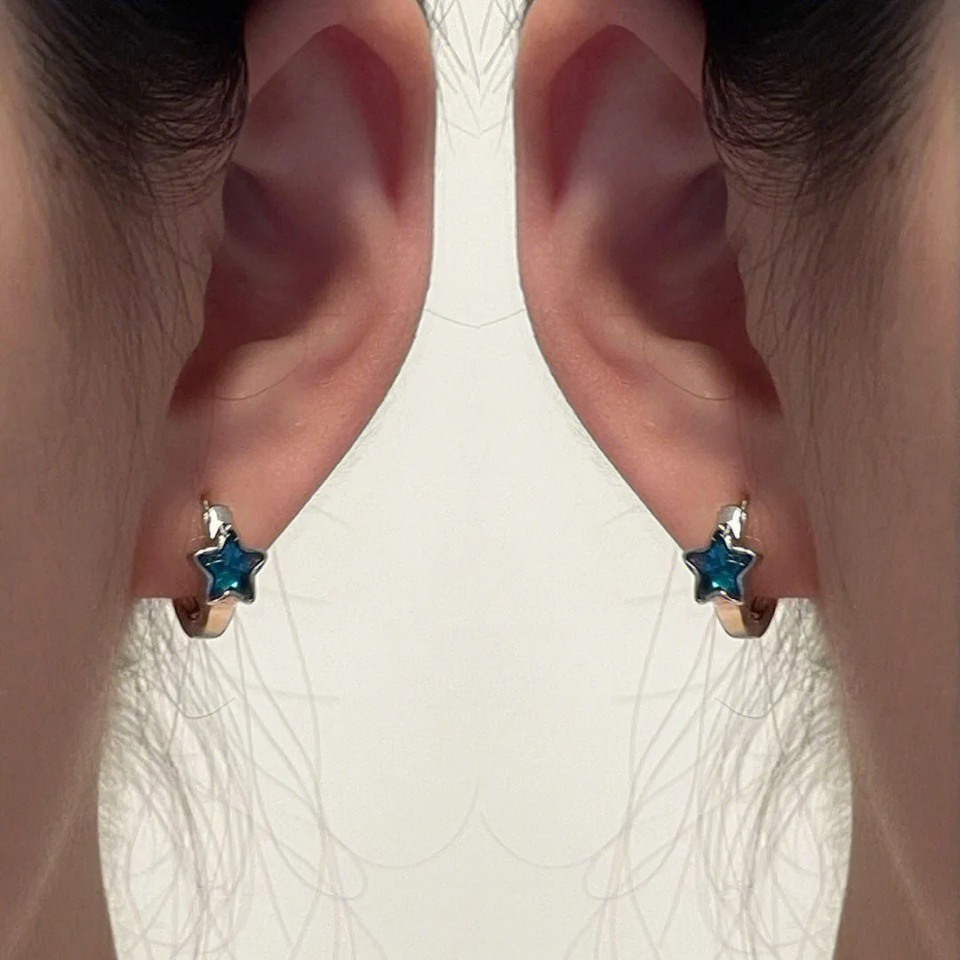 

925 Sterling Silver Star Hoop Earrings for Women Simple Cubic Zirconia Earings Fine Jewelry Pendientes