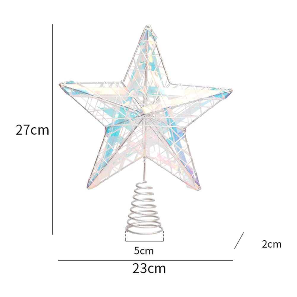 1 Pcs 27CM  Fantasy Five-Pointed Christmas Tree Top Star Xmas Tree Pendant  Three-Dimensional Christmas Decoration