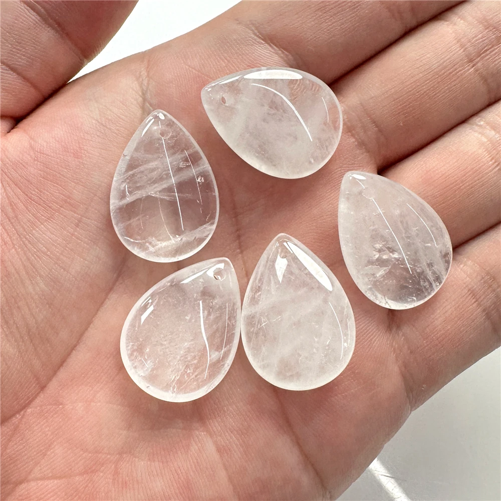 18X25MM Smooth Natural Clear Quartz Water Drop