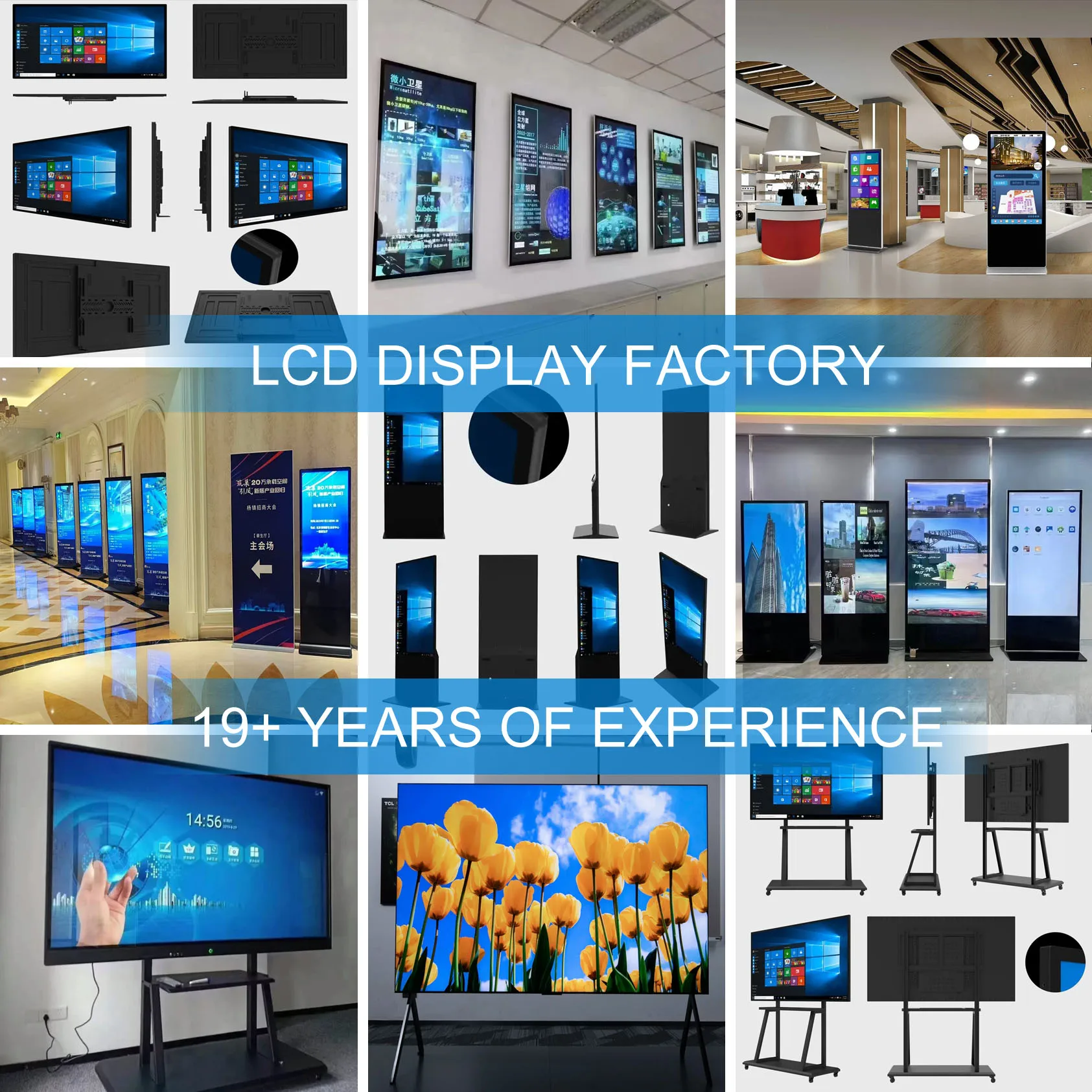 21.5 23.8 Inch Elevator Restaurant Outdoor/Indoor Desktop Table Stand Full HD Android Digital Menu Video Wall Advertising Panel