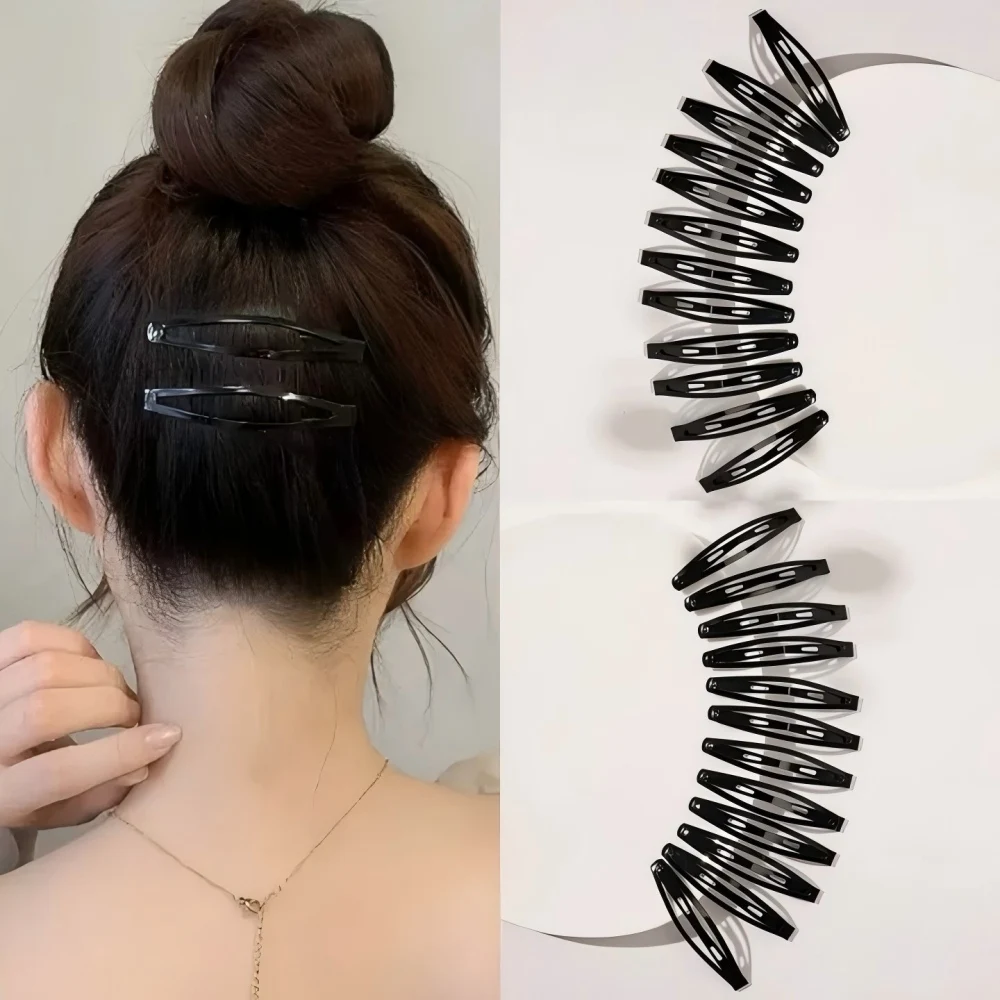 12/24Pcs Black Large Metal Hair Snap Clips 3 inch Long No-slip Hair Clips Barrettes Hair Accessories for Women Girls Hair Clips