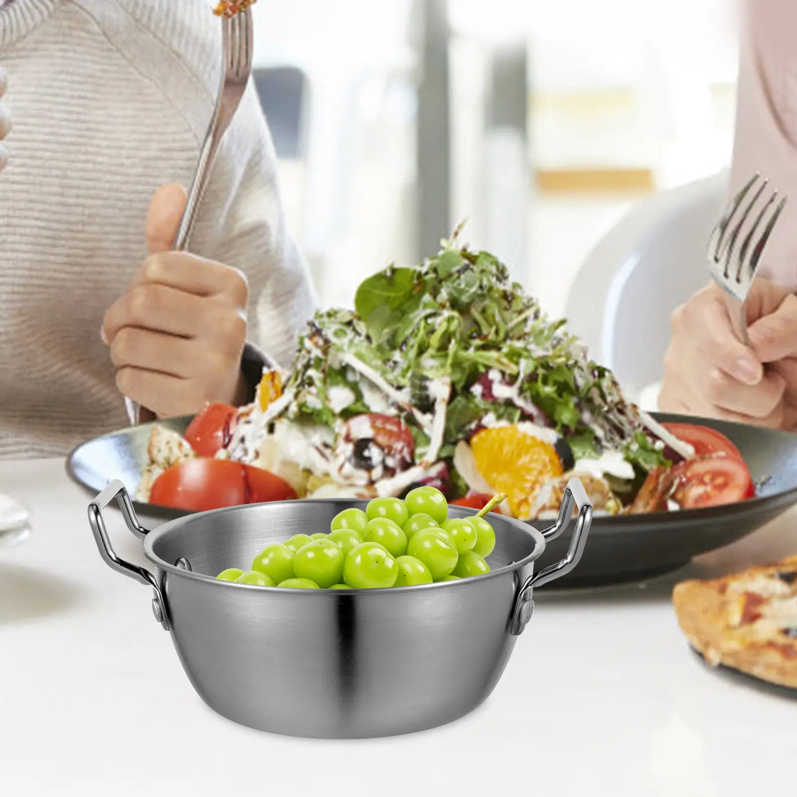 

Stainless Steel Salad Bowl Premium Heavy Duty Kitchen Serving Bowl for Salad Fruit Dessert Snacks Mixing and Daily Use Food Prep
