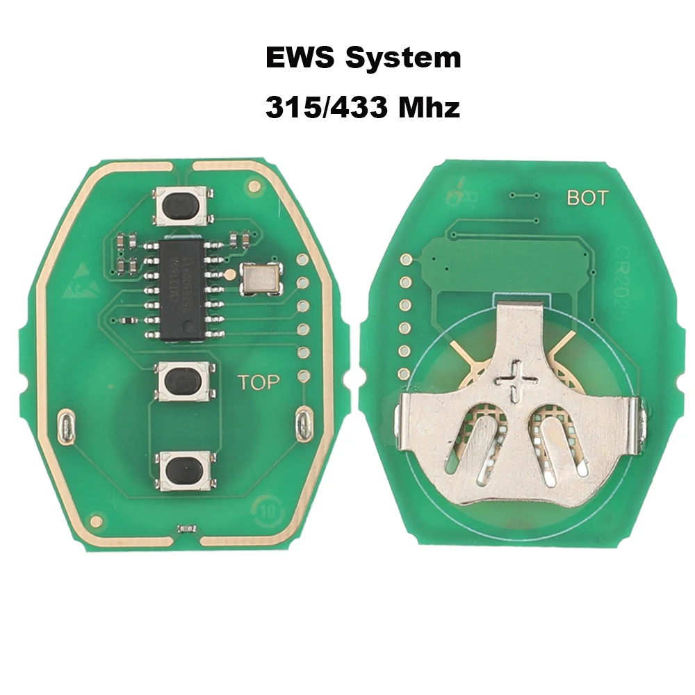 jingyuqin 3 Buttons Remote Circuit board Car Key Case For BMW E38 E39 E46 EWS System ASK 433MHz 315MHz PCF7935AA