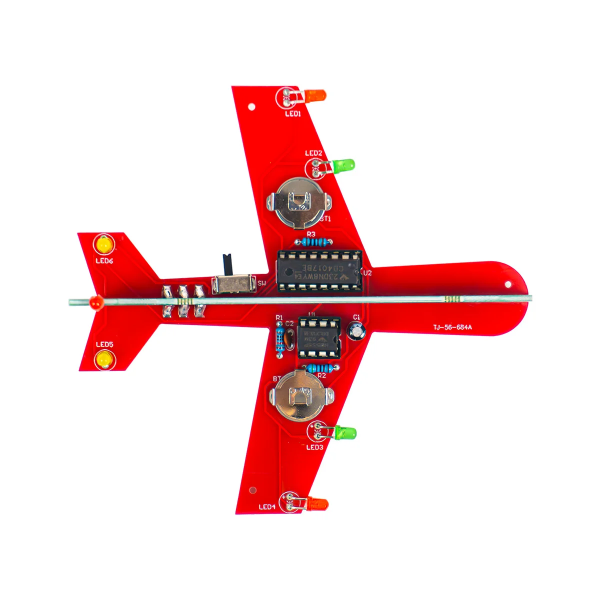 DIY Airplane Soldering Kit, LED Flashing Aircraft Circuit Module, STEM Electronics Learning Practice Kit