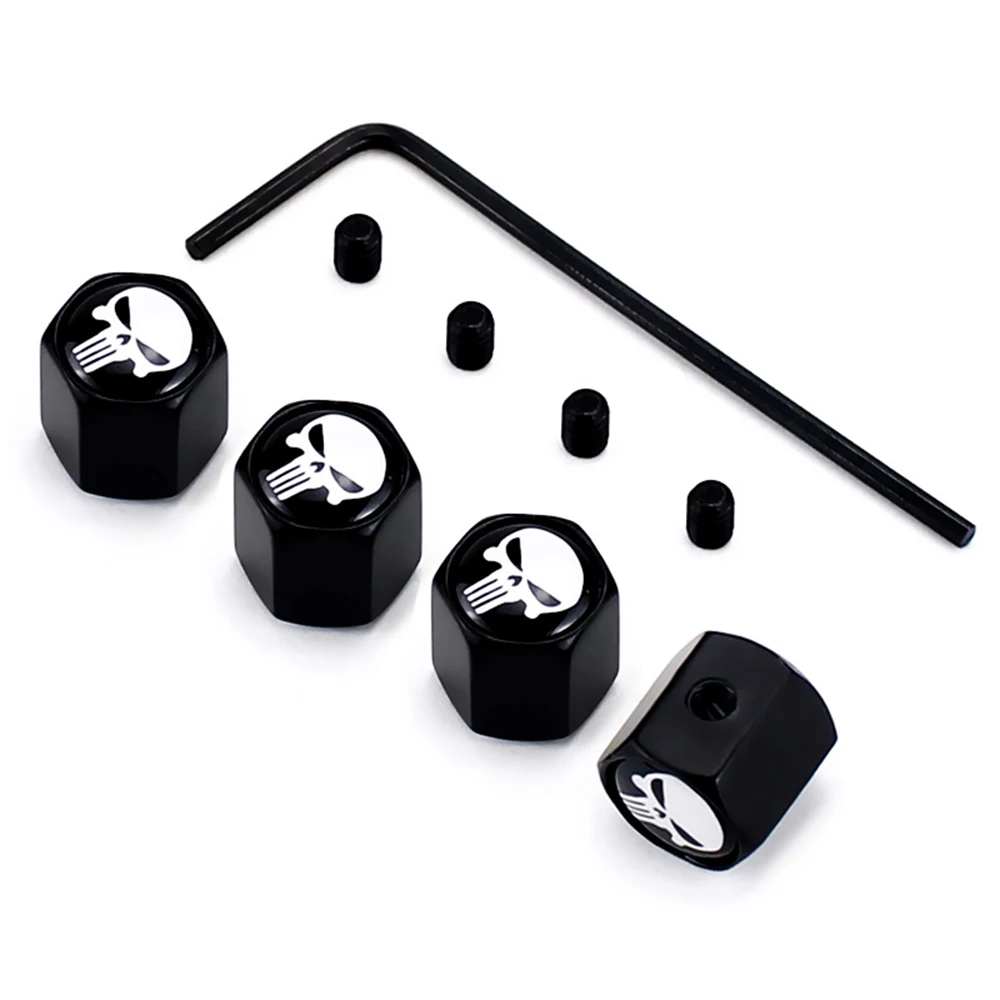 

4Pcs/Set Car Styling Zinc Alloy Anti-theft Skull Style Car Tire Valve Caps Wheel Tires Tire Stem Air Cap Airtight Covers