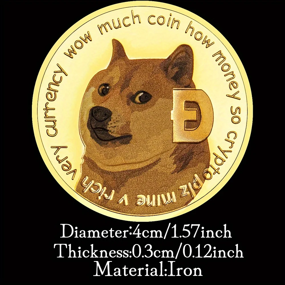 عملة تشفير Dogecoin مطلية بالذهب ، عملة تذكارية ، هدية جمع ، قطعة واحدة #3