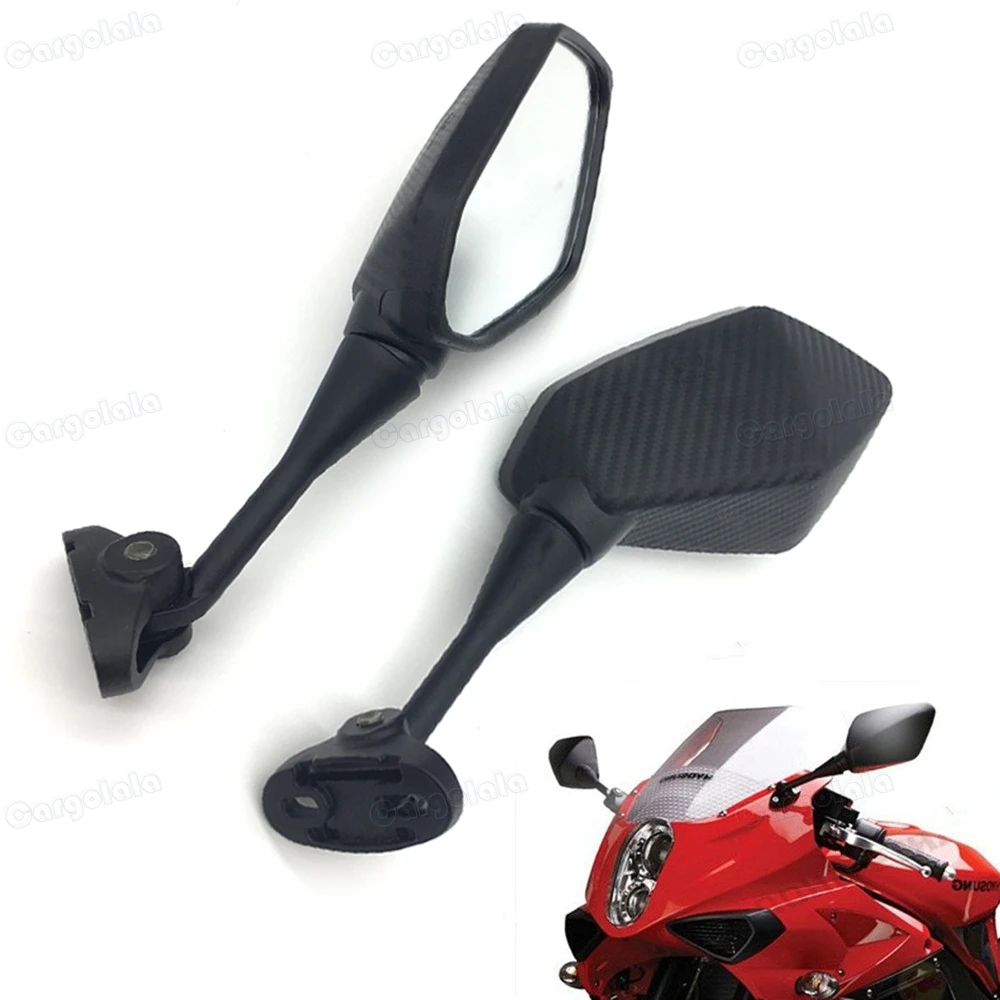 Motorcycle Black Carbon Left Right Rear View Mirrors For HYOSUNG GT125R/GT250R/GT650R/GT650S Honda CBR600 F4 F4i 1999-2006