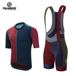 YKYW Men Cycling Suit Summer Pro Team Cycling Jersey Bib Shorts Set Short Sleeve T shirt Tights Bicycle Maillot Mtb Bike Clothes