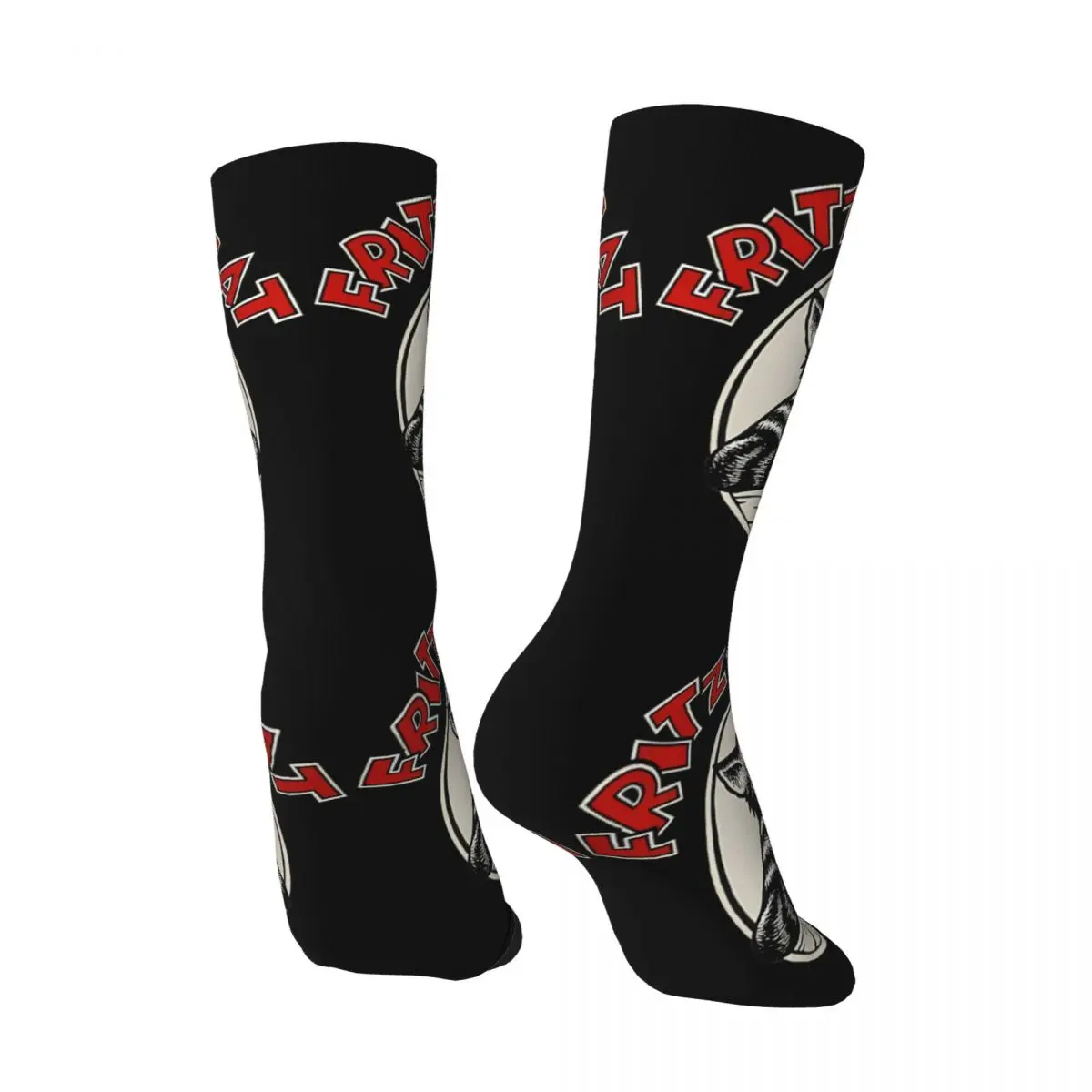 Funny Crazy compression The Cat Movie Sock for Men Hip Hop Vintage T-The Nine Lives of Fritz the Cat Happy Seamless Pattern