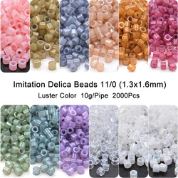 10g/Pipe 1.6mm Imitation Delica Beads 2000pcs Luster Glass Seed Spacer diy Beads For Kids Jewelry Making