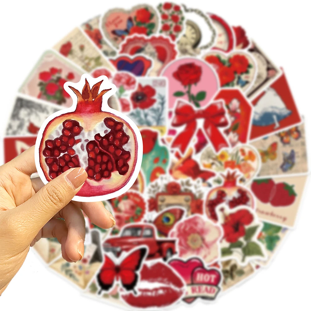 10/30/50pcs Mediterranean Tomato Food Stickers Cartoon Decals Decoration DIY Notebook Skateboard Bike Phone Kids Toys Graffiti