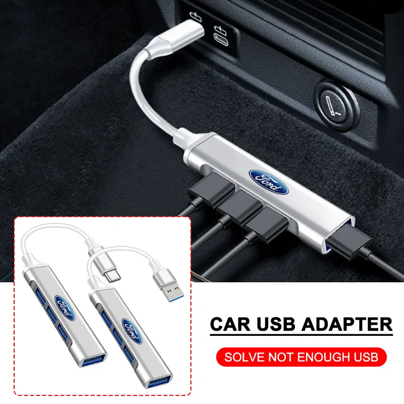 

Car Accessories Type-C Turn USB Adapter Multi Port Distributor Hub for Ford Mustang FOCUS 2 3 4 Fiesta EcoSport Ranger Mondeo