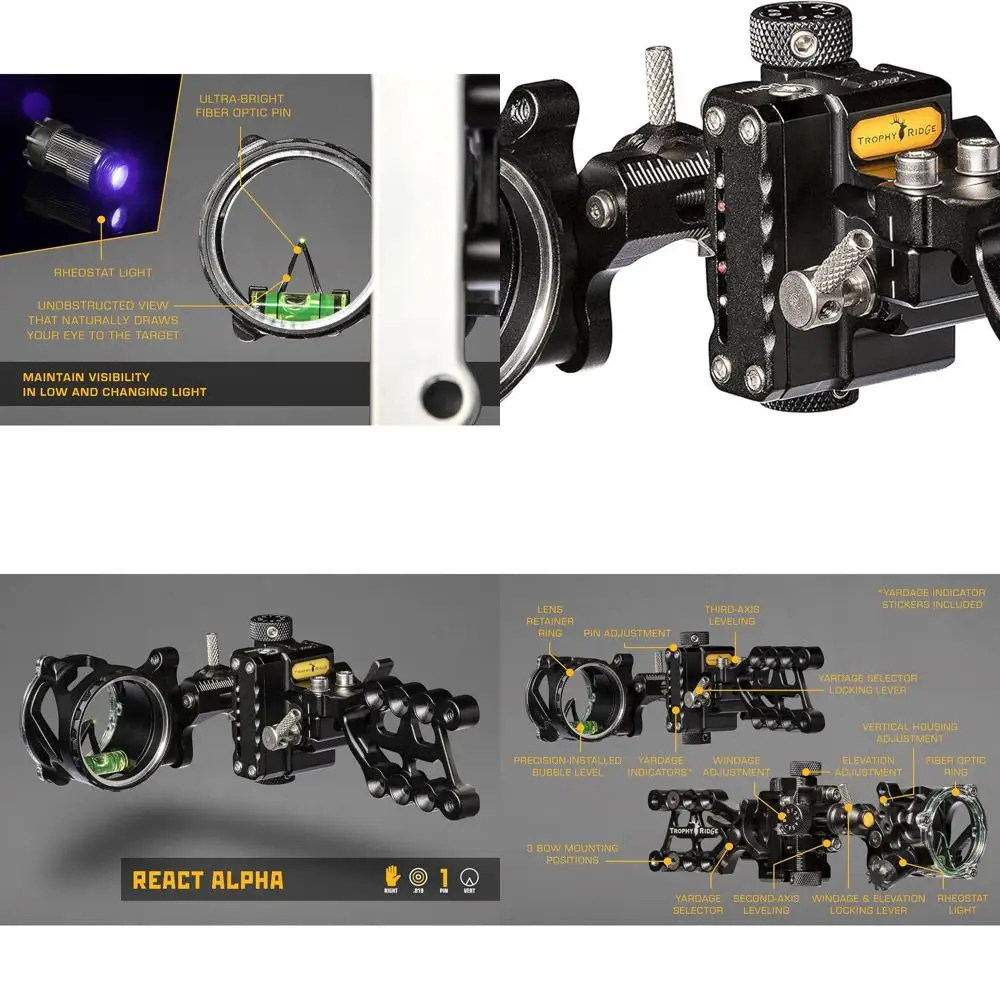 

Alpha React 1 Pin Sight .019, Black