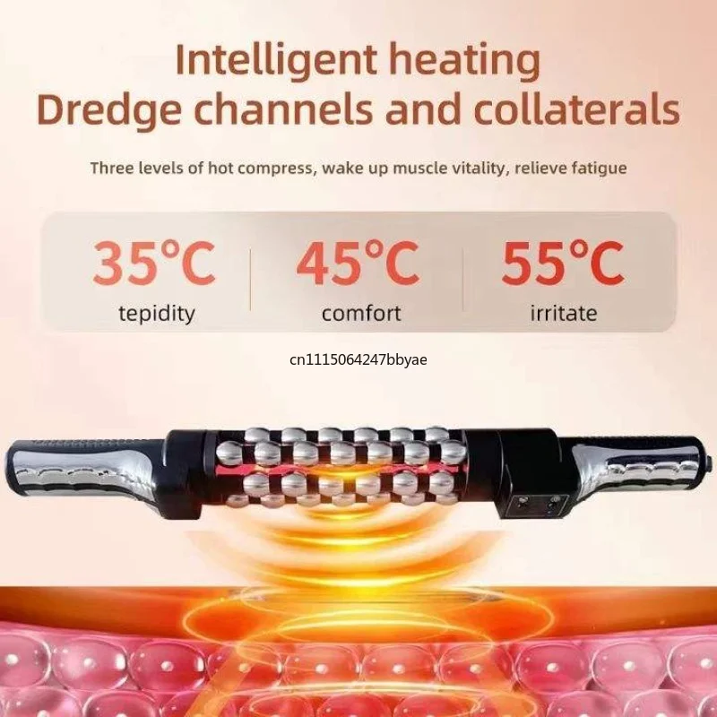 For Red Light Heated 360° Rotating Massage Roller Inner Ball Anti-Cellulite Body Massager