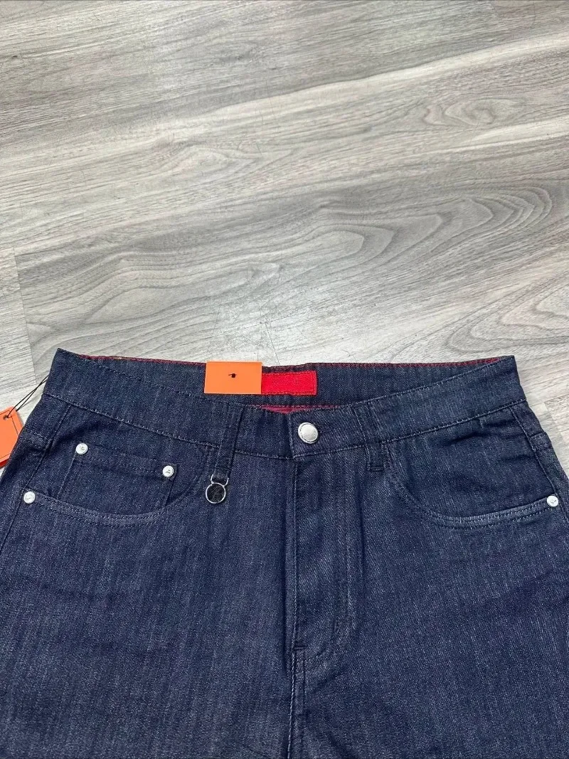2026 New Thin Cotton Men Straight Jeans Embroidery Detail Breathable Soft Comfort Casual Long Pants Size 29-38