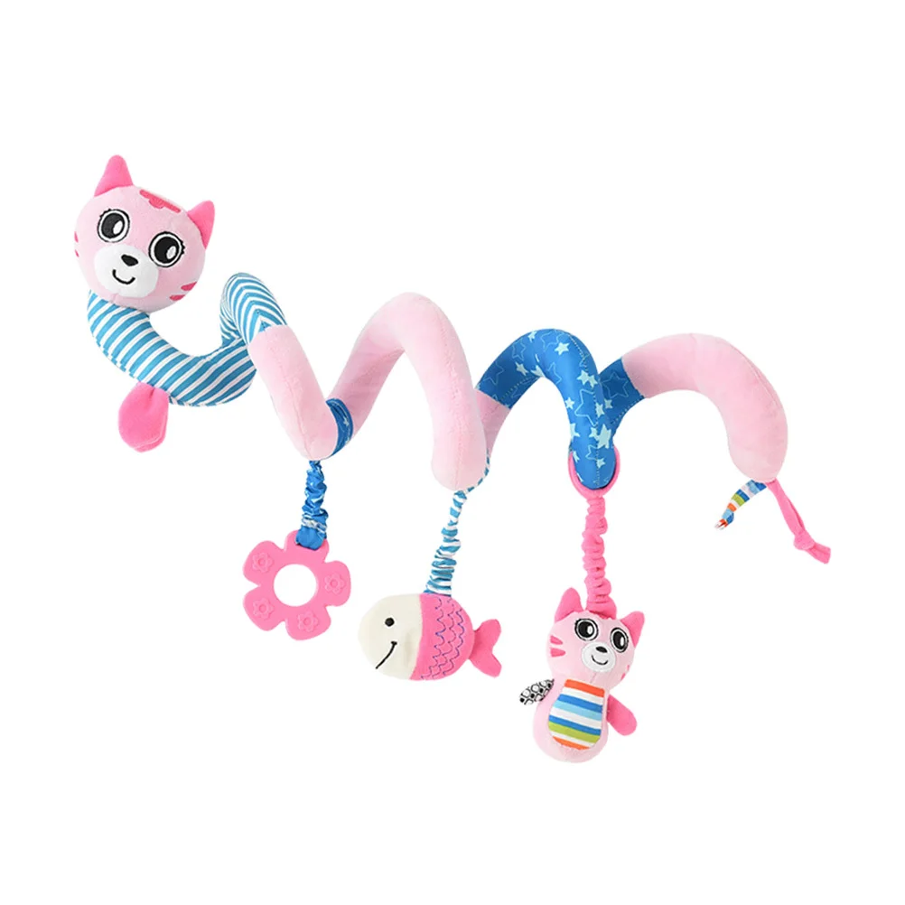 ของเล่นเขย่ามือแบบพันรอบเปลเด็ก ติดตั้งกับรถเข็นเด็กหรือเบาะนั่งในรถยนต์ สำหรับเด็กวัยหัดเดิน ช่วยเสริมพัฒนาการ ลายแมว