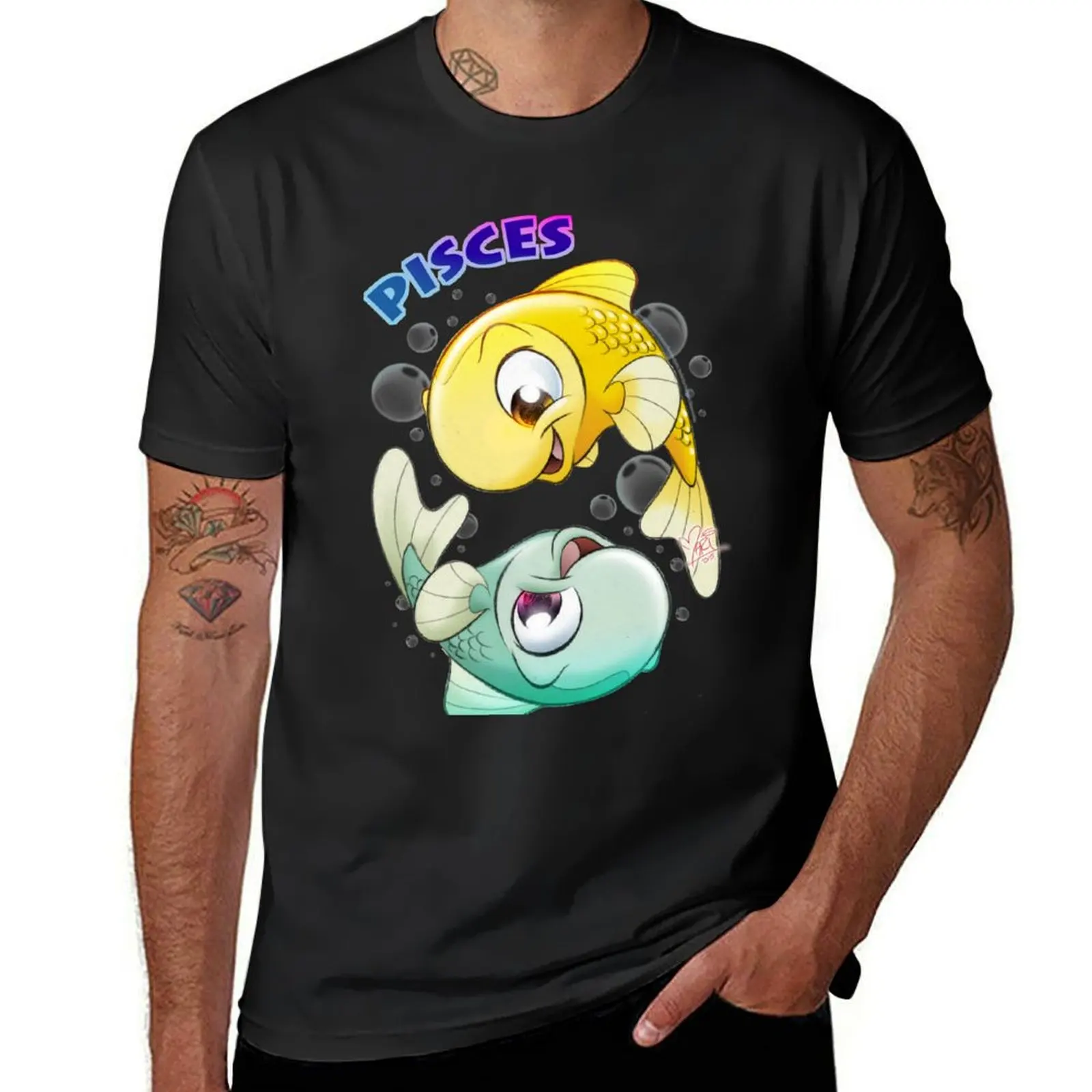 Pisces T-Shirt tees sublime Short sleeve tee kawaii clothes t shirts for men pack