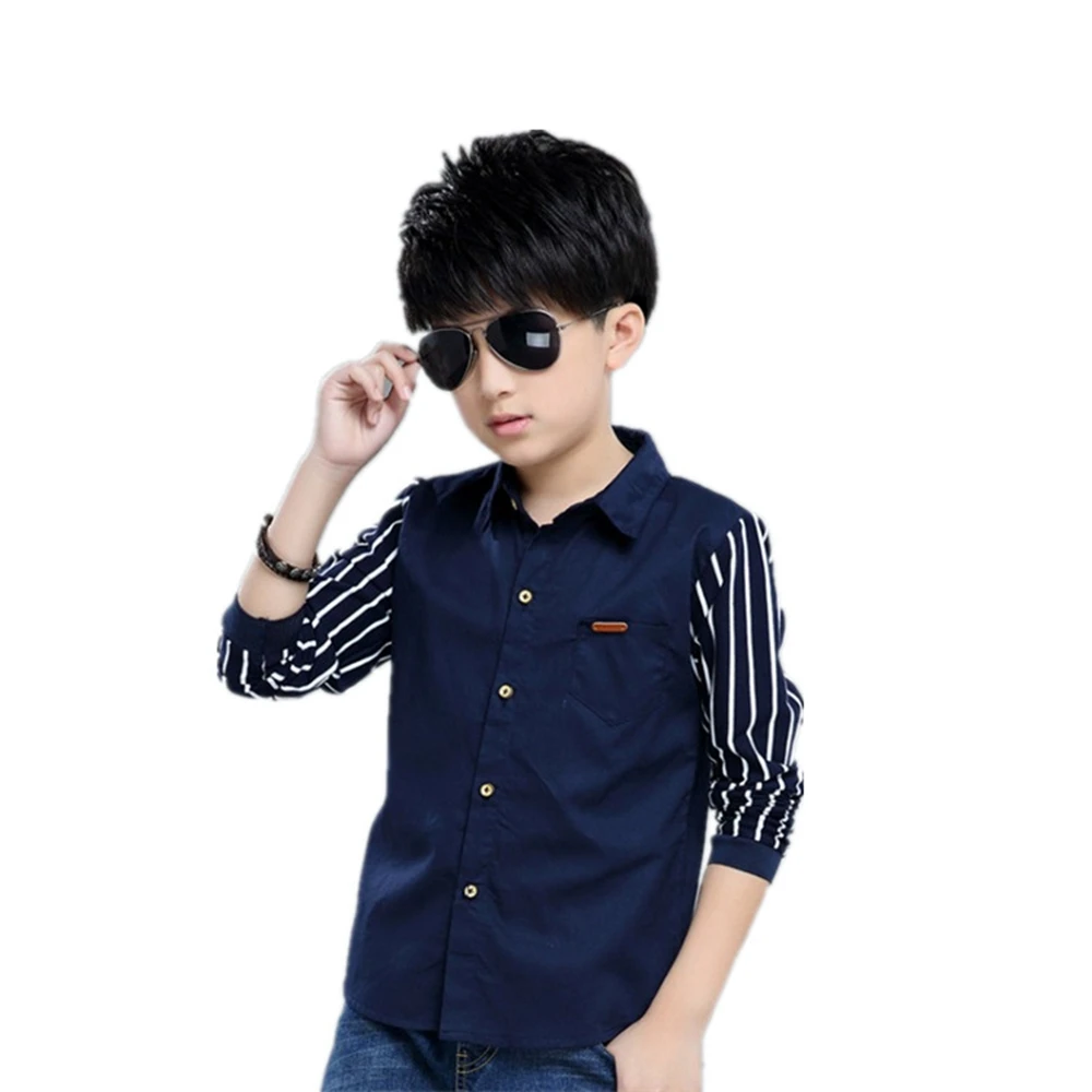 Casual Gentleman Boy Wedding Party Formal Clothes Child Shirts Long Sleeve Turn-down Collar White School Kids Shirt Tops Costume