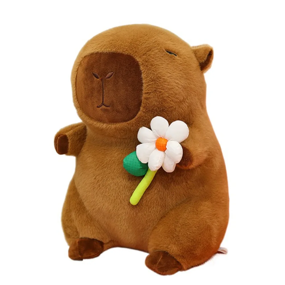 

Funny Fluffy Flower Capybara Plush Toy Brown Animal Capybara Plush Doll Soft Cute Capybara Stuffed Doll Christmas Gift