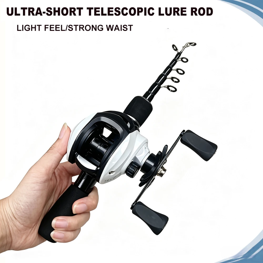 1.5/1.8m SuperLight65g Telescopic Fishing Rod Reel Combo Comfortable EVA Handle Rod7.2:1 Gear Ratio Reel Kit for Beginner Angler